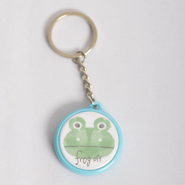 Frog Off 1.5 Inch Button Keychain