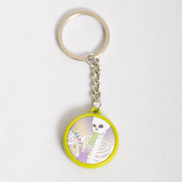 Skeleton Bong 1 Inch Button Keychain