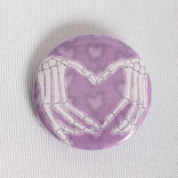 Skeleton Hands Heart 1 Inch Button