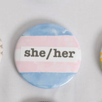 She/Her Pronoun 2.5 Inch Button