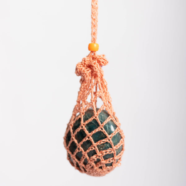 Orange Crochet Drawstring Necklace