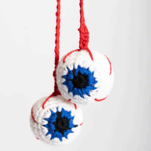 Dark Blue Eyeball Crochet Hanger