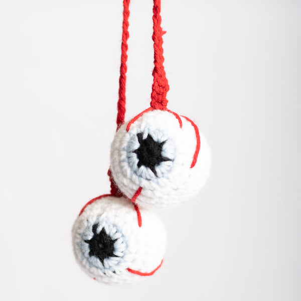 Light Blue Eyeball Crochet Hanger