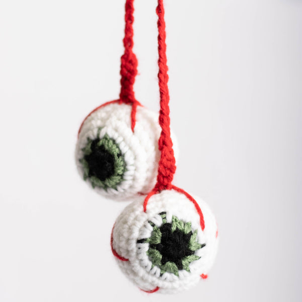 Light Green Eyeball Crochet Hangers