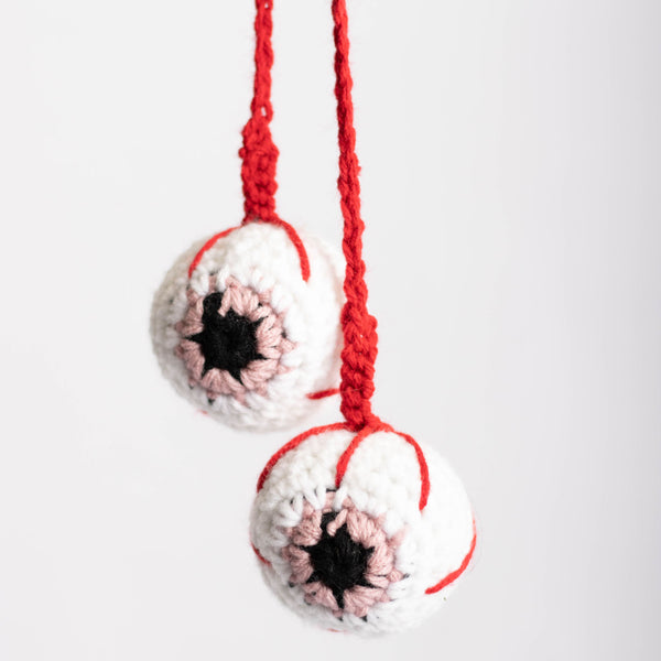 Pink Eyeball Crochet Hanger