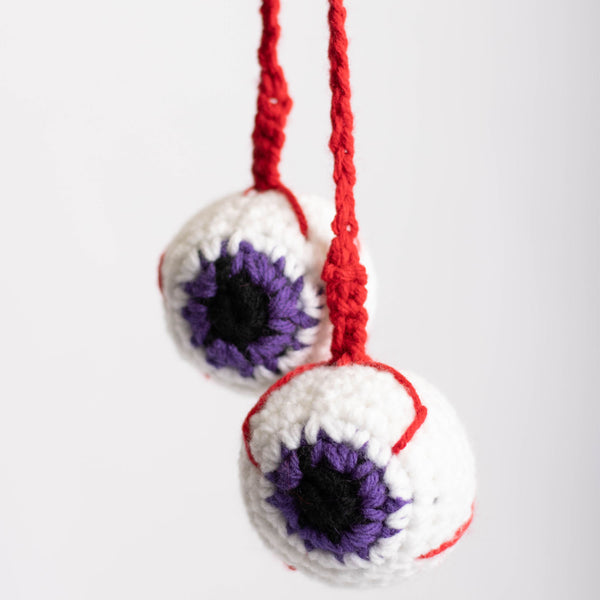 Purple Eyeball Crochet Hanger