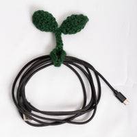 Green Crochet Leaf Sprout Wrap