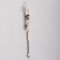 Laser Quartz, Rose Quartz, Dalmatian Jasper Crystal Dab Tool