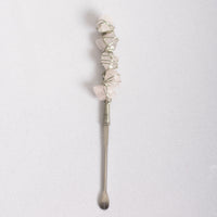 Rose Quartz Crystal Dab Tool Silver Wire