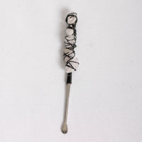 Rose Quartz Crystal Dab Tool Black Wire