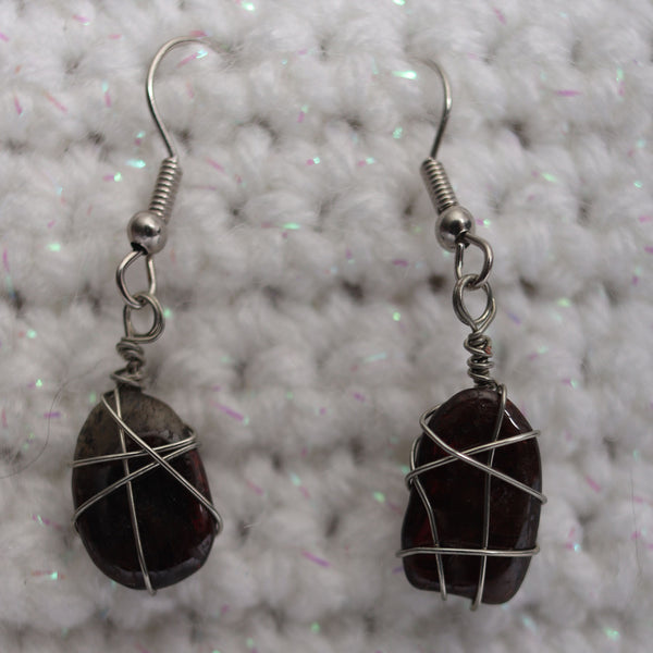 Garnet Crystal Earrings