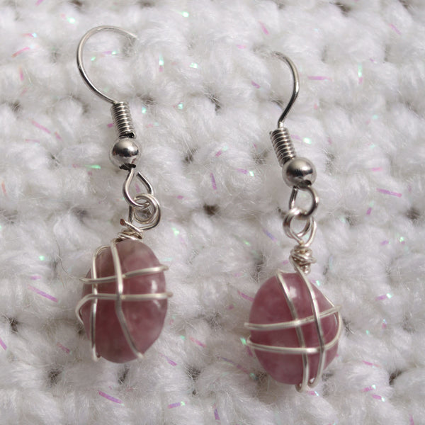 Lepidolite Crystal Earrings