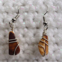 Mookaite Jasper Crystal Earrings Silver Wire