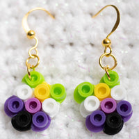 Non Binary Pride Flower Perler Bead Earrings