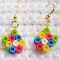 Pansexual Pride Flower Perler Bead Earrings