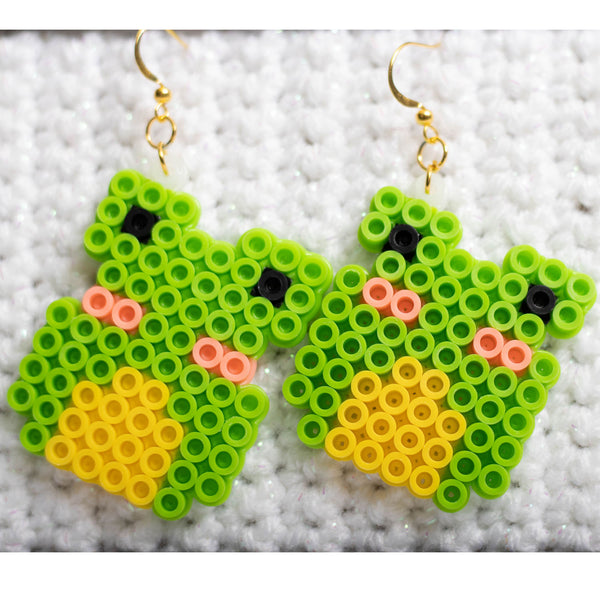 Frog Perler Bead Earrings
