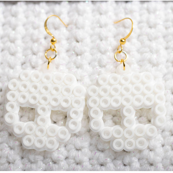 Skull Perler Bead Earrings