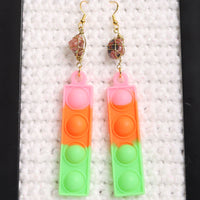 Carnelian Crystal Pop It Fidget Earrings