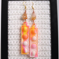 Citrine Crystal Pop It Fidget Earrings
