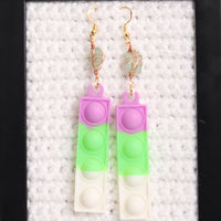Green Aventurine Pop It Fidget Earrings