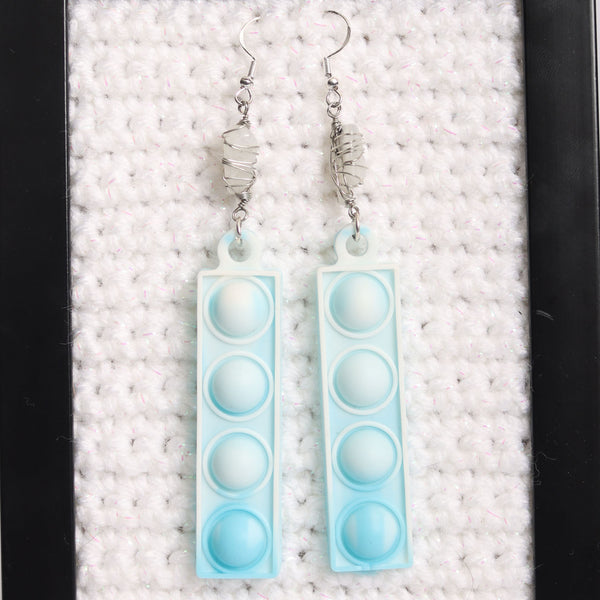 Moonstone Crystal Pop It Fidget Earrings
