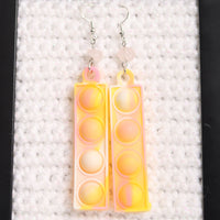 Rose Quartz Crystal Pop It Fidget Earrings