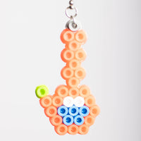 Orange Bong Perler Bead Keychain