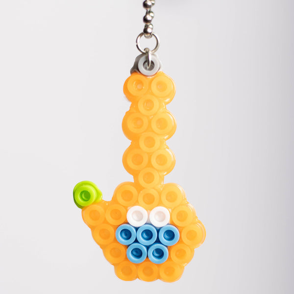 Gold Bong Perler Bead Keychain