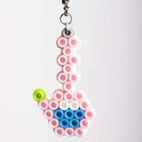 Light Pink Bong Perler Bead Keychain