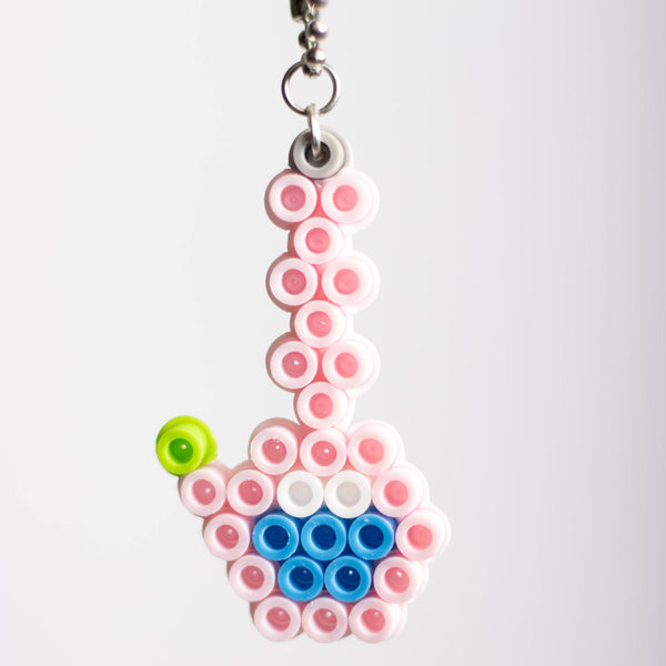 Light Pink Bong Perler Bead Keychain
