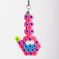 Pink and Purple Bong Perler Bead Keychain