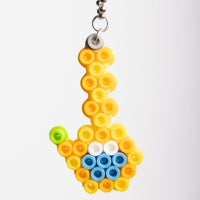 Gold and Yellow Bong Perler Bead Keychain