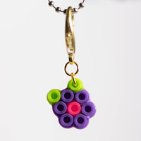 Purple Flower Perler Bead Keychain