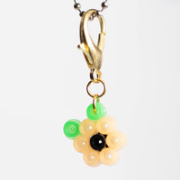 Orange Glow in the Dark Perler Bead Keychain
