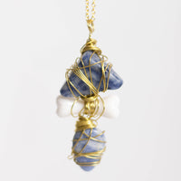 Double Sodalite Crystal with Fake Bone Pendant