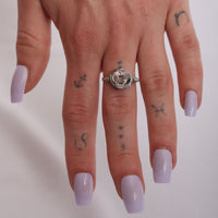 Rose Quartz Crystal Ring US 8