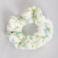 Blue Floral Blanket Yarn Scrunchies